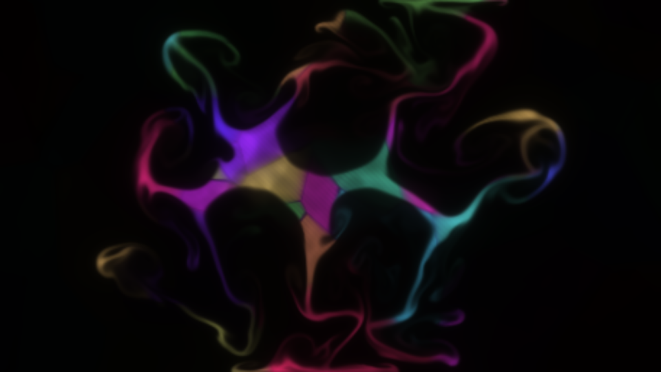Rayleigh-Taylor: the ball’s colours torn into long curling fingers and mushroom caps spreading outwards