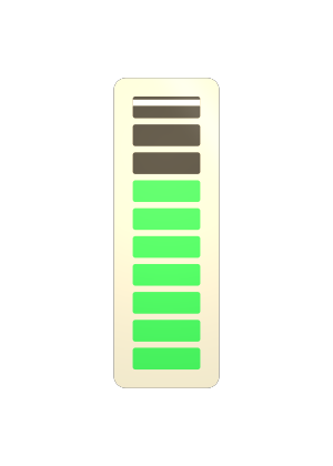 A ten-step LED bargraph with a hold bar