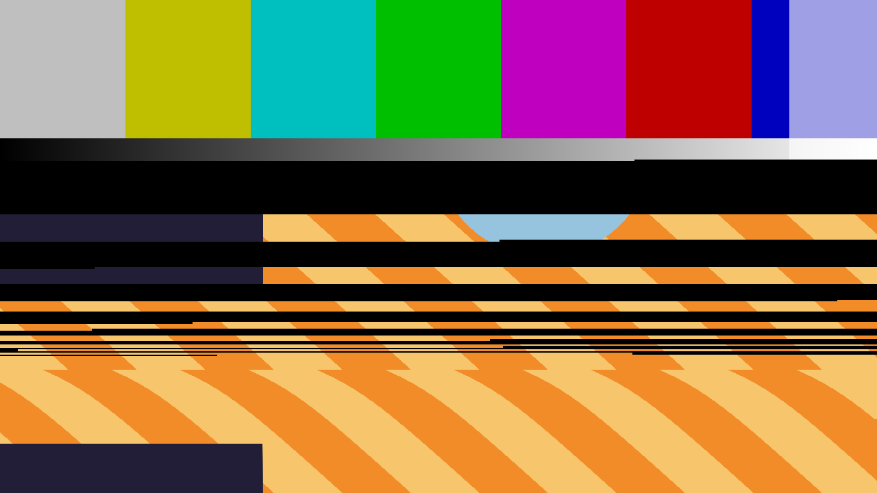 The switching frame: bands of A, black and B where each contact bounce landed
