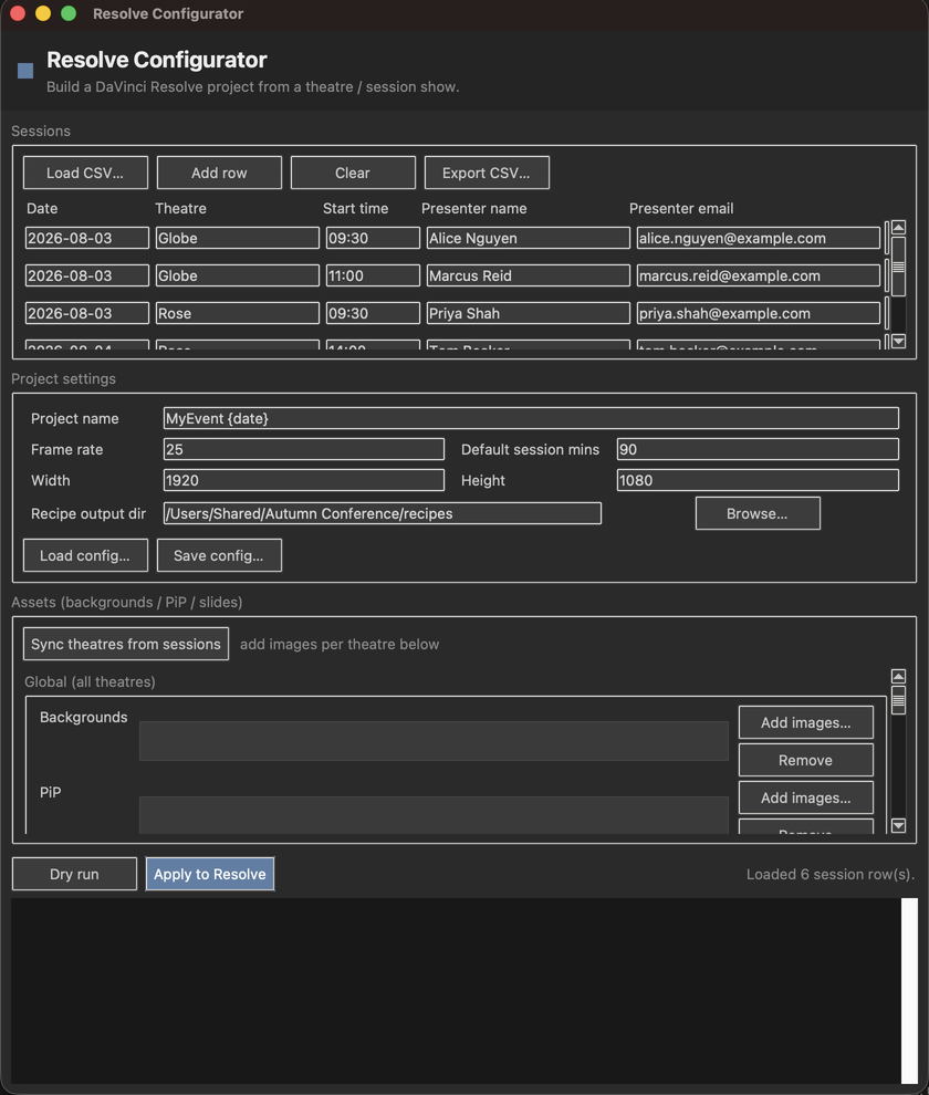 Resolve Configurator — Build a Resolve project from CSV