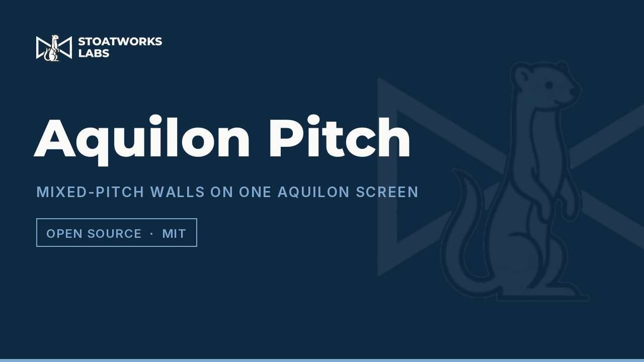 Aquilon Pitch — Mixed-pitch walls on one Aquilon screen