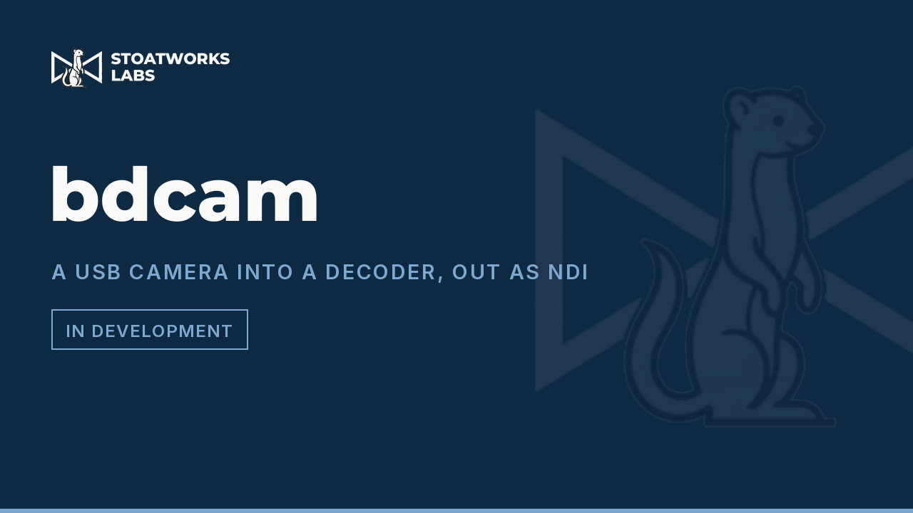 bdcam — A USB camera into a decoder, out as NDI