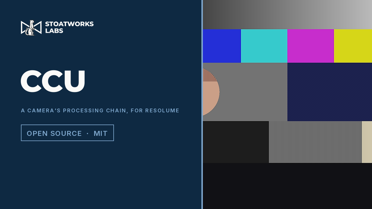 CCU — A camera's processing chain, for Resolume
