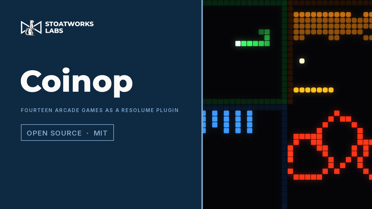 Coinop — Fourteen arcade games as a Resolume plugin