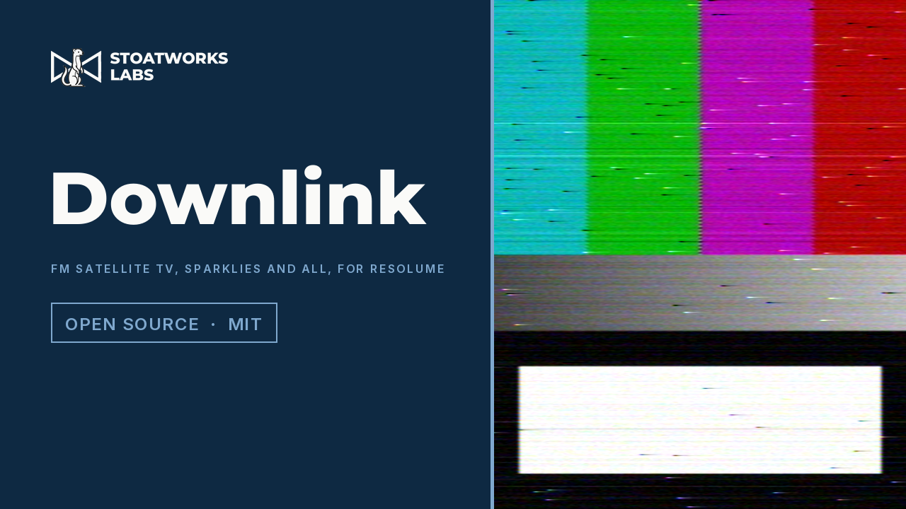 Downlink — FM satellite TV, sparklies and all, for Resolume