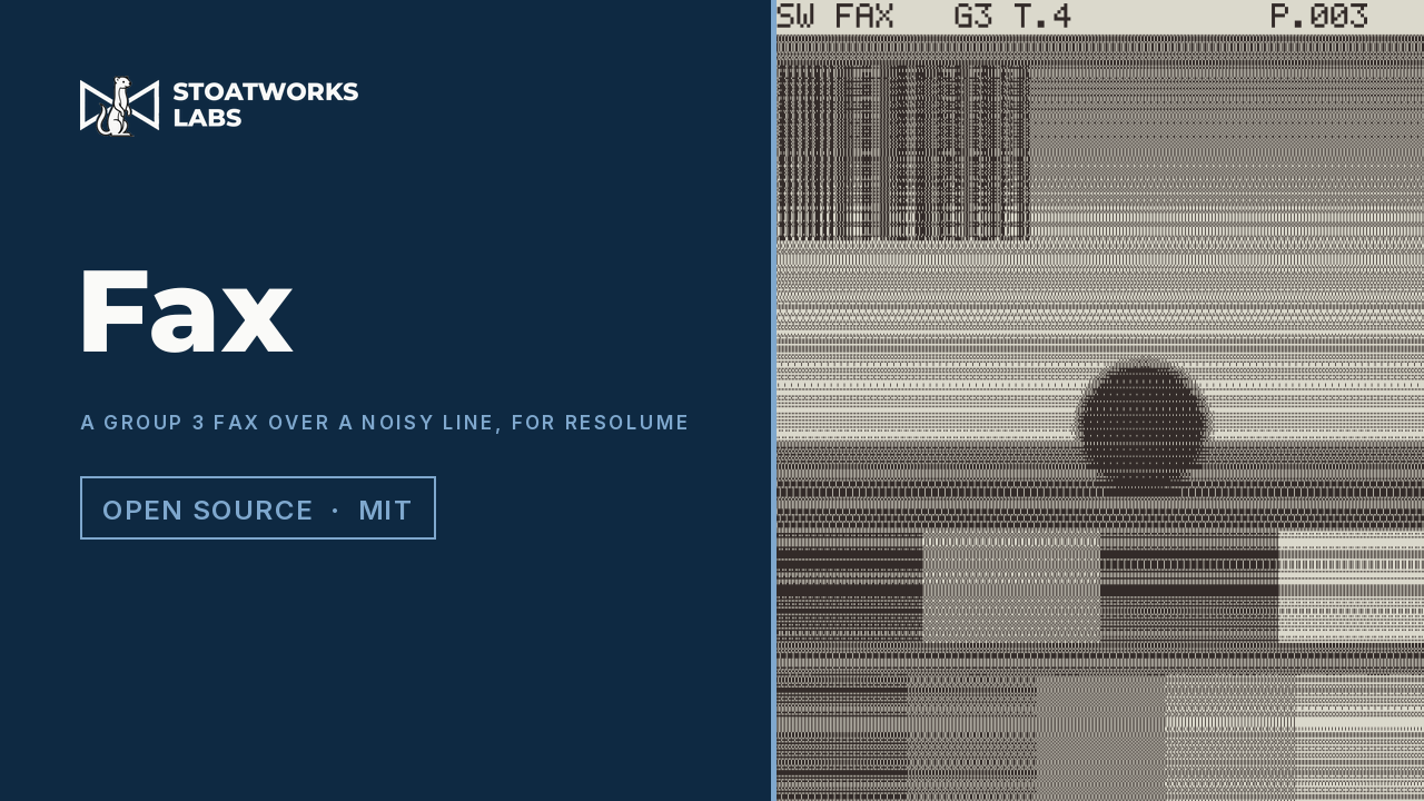 Fax — A Group 3 fax over a noisy line, for Resolume