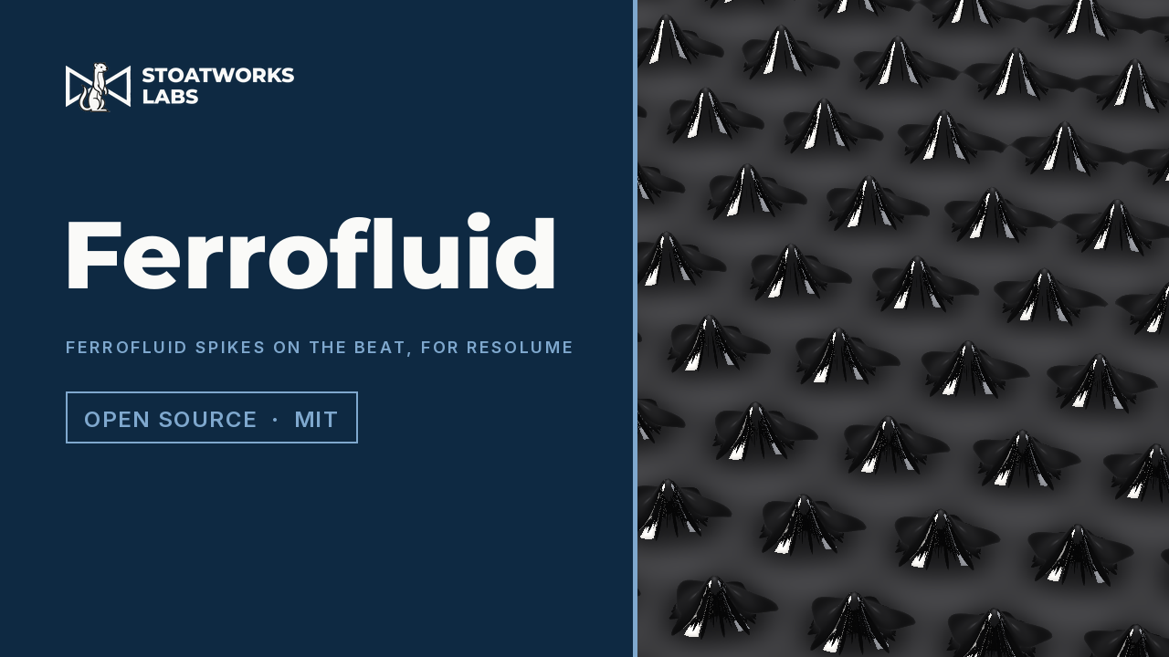 Ferrofluid — Ferrofluid spikes on the beat, for Resolume