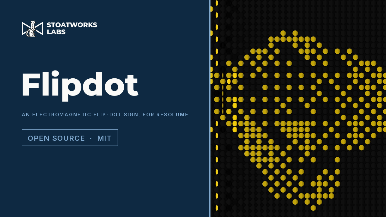 Flipdot — An electromagnetic flip-dot sign, for Resolume