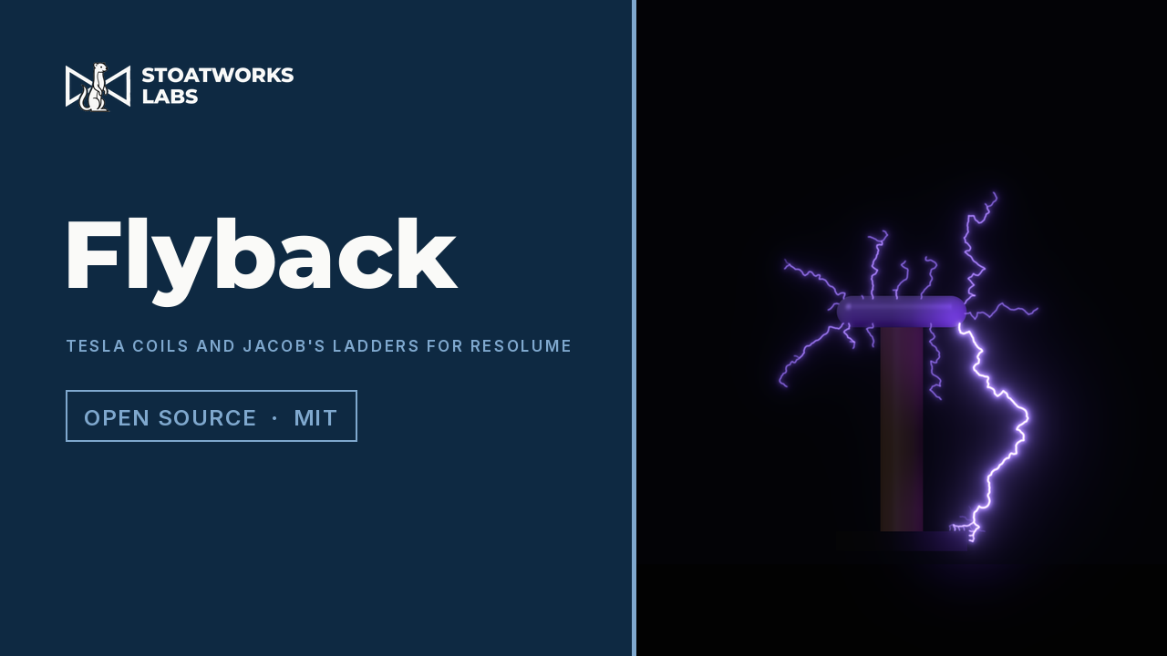Flyback — Tesla coils and Jacob's ladders for Resolume