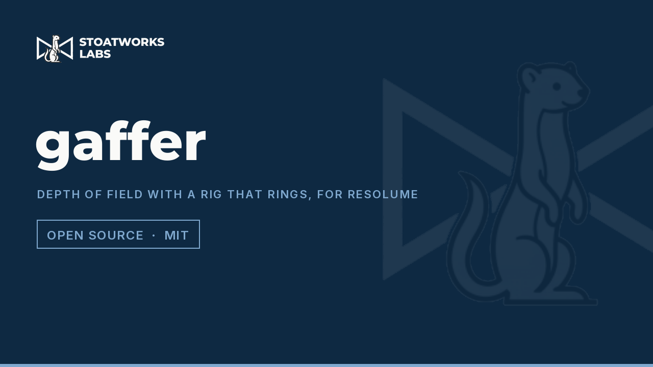 gaffer — Depth of field with a rig that rings, for Resolume
