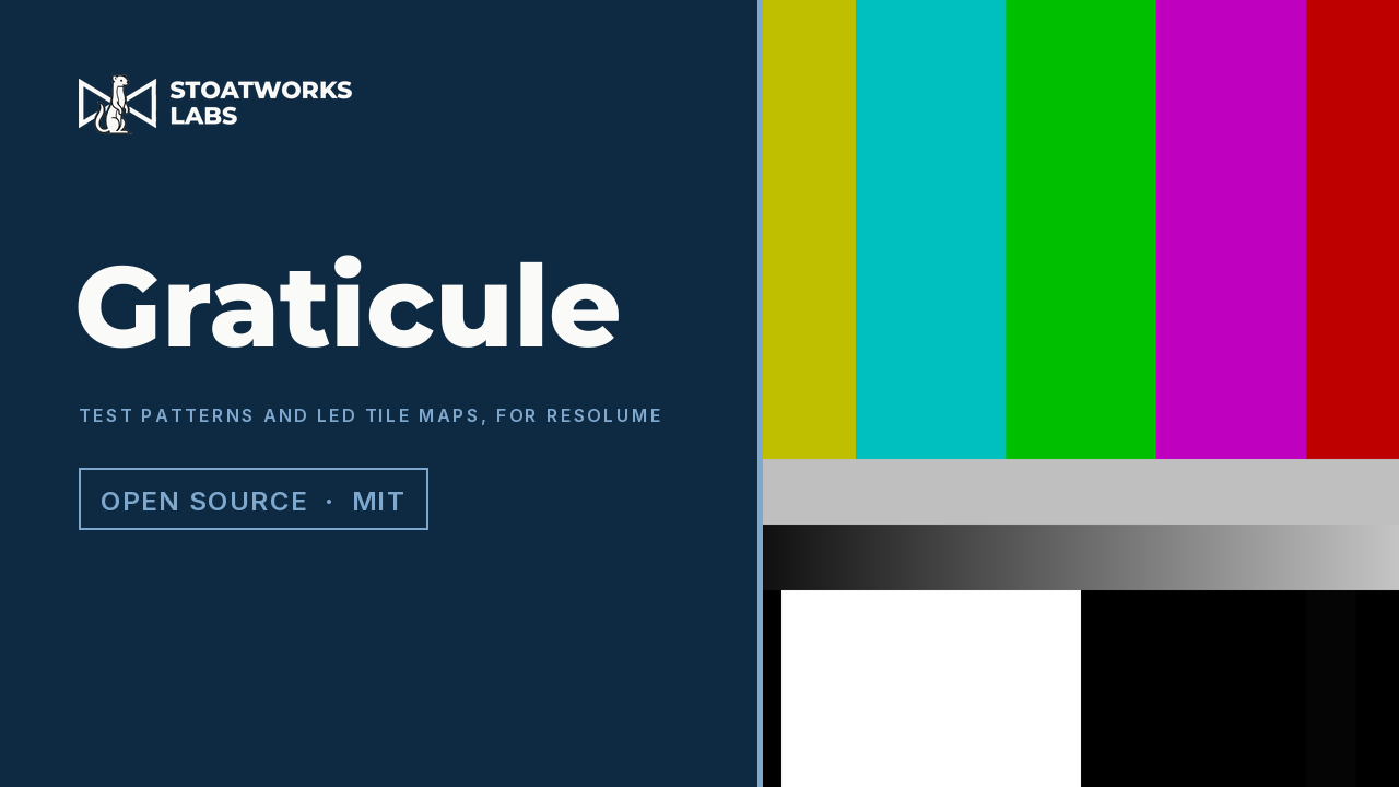 Graticule — Test patterns and LED tile maps, for Resolume