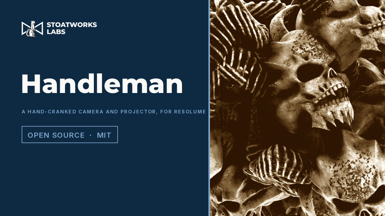 Handleman — A hand-cranked camera and projector, for Resolume