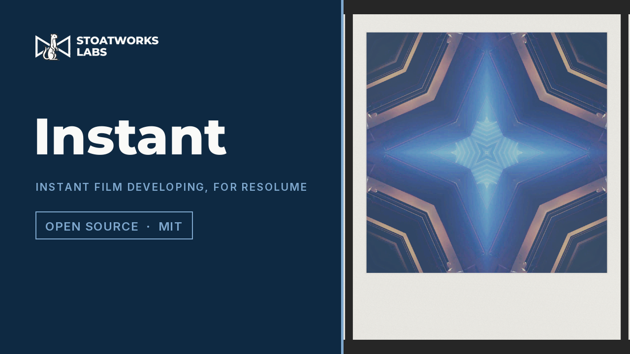 Instant — Instant film developing, for Resolume