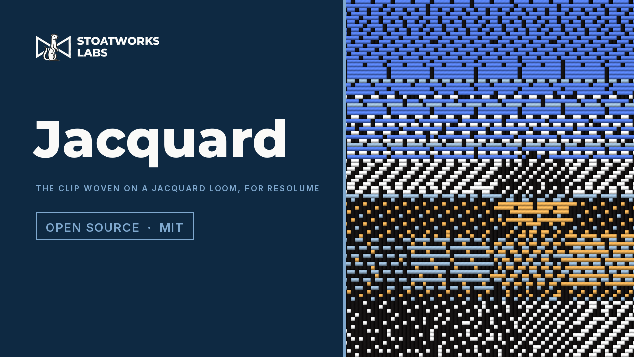 Jacquard — The clip woven on a jacquard loom, for Resolume