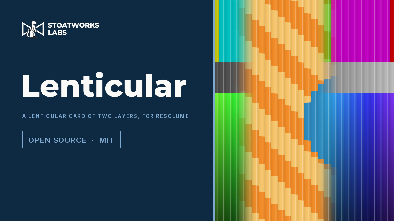 Lenticular — A lenticular card of two layers, for Resolume
