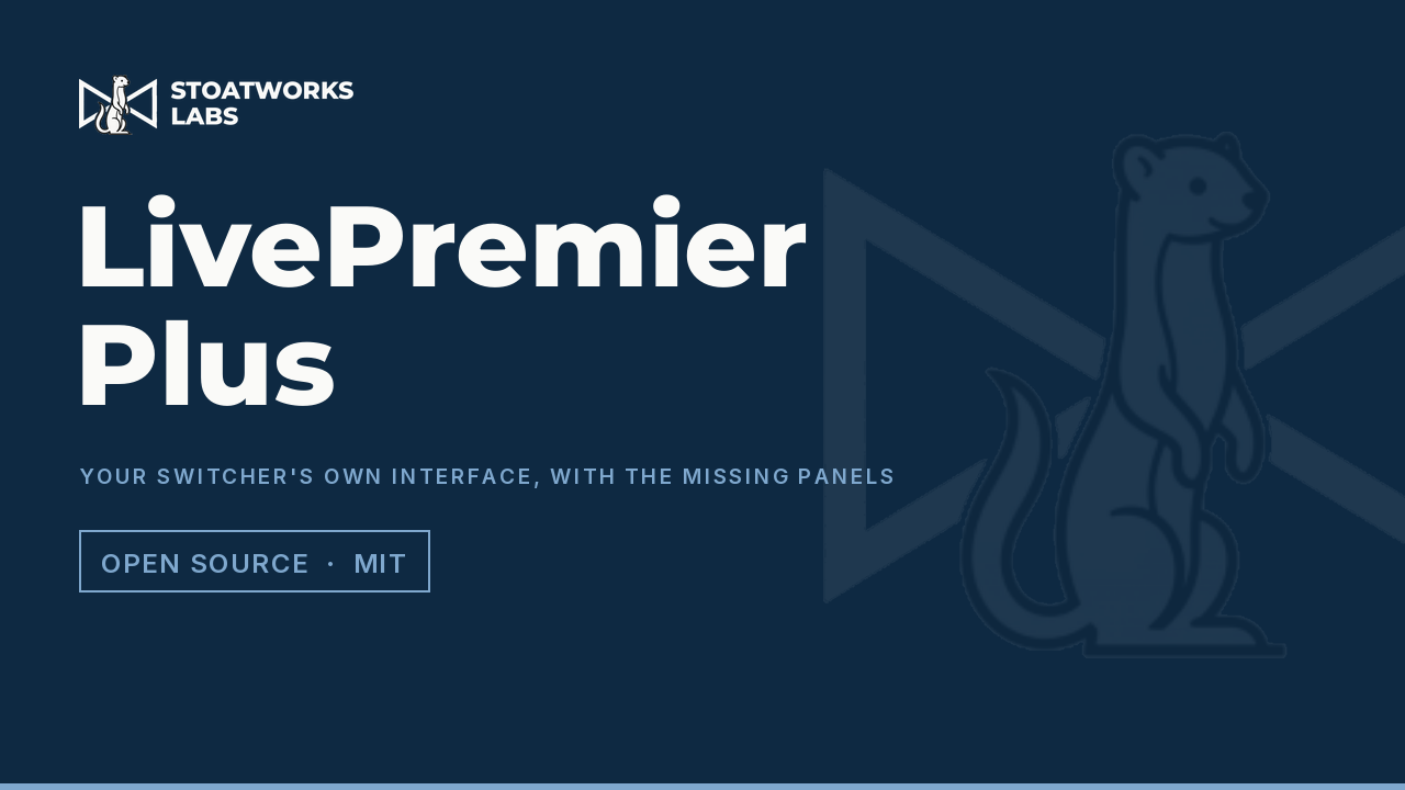 LivePremier Plus — Your switcher's own interface, with the missing panels