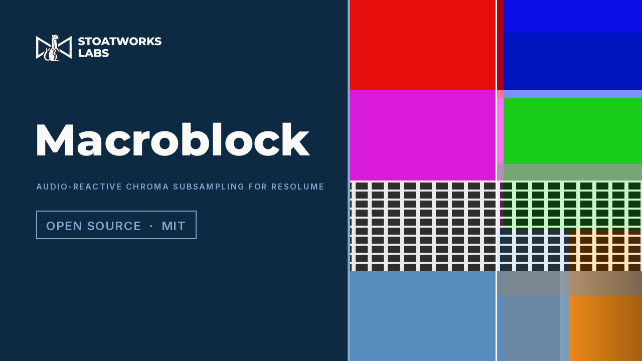 Macroblock — Audio-reactive chroma subsampling for Resolume