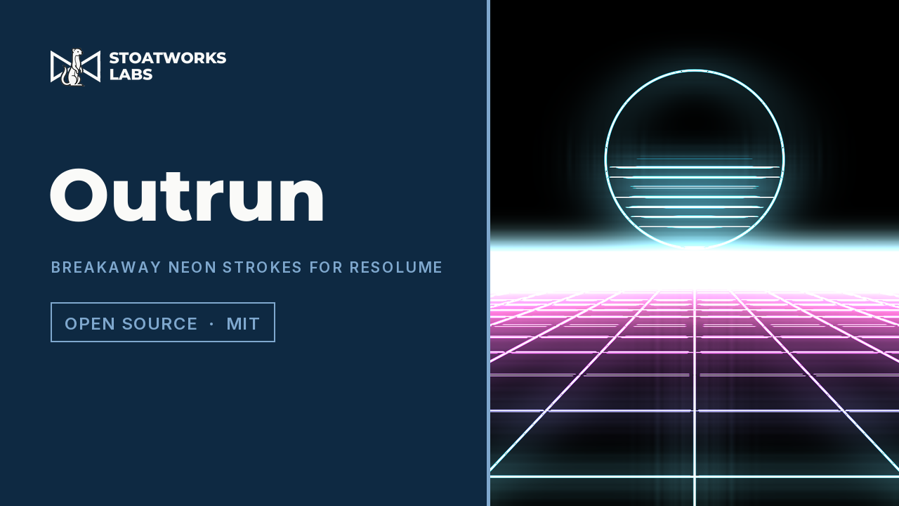 Outrun — Breakaway neon strokes for Resolume