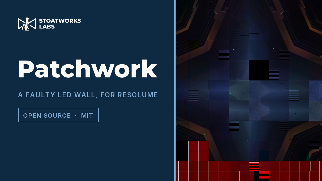 Patchwork — An LED wall having a bad night, for Resolume