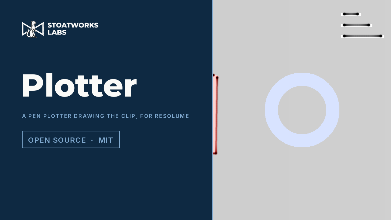 Plotter — A pen plotter drawing the clip, for Resolume