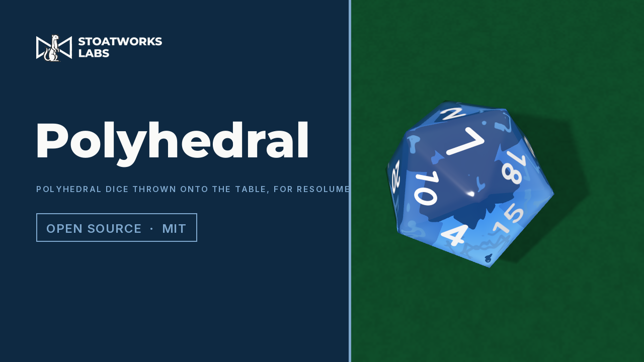 Polyhedral — Polyhedral dice that land where you tell them, for Resolume