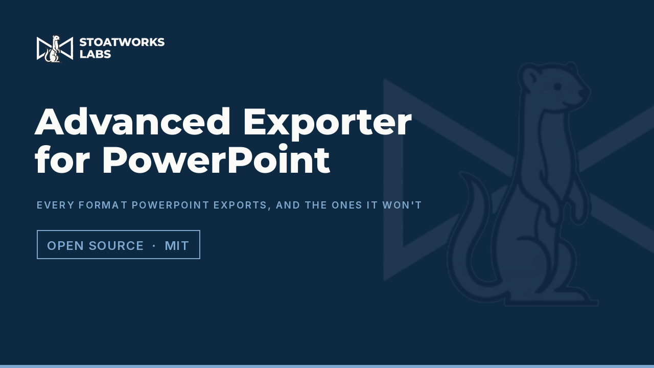Advanced Exporter for PowerPoint — Every format PowerPoint exports, and the ones it won't