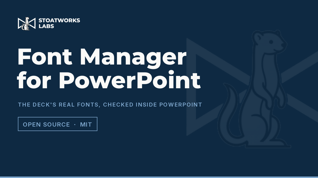Font Manager for PowerPoint — The deck's real fonts, checked inside PowerPoint
