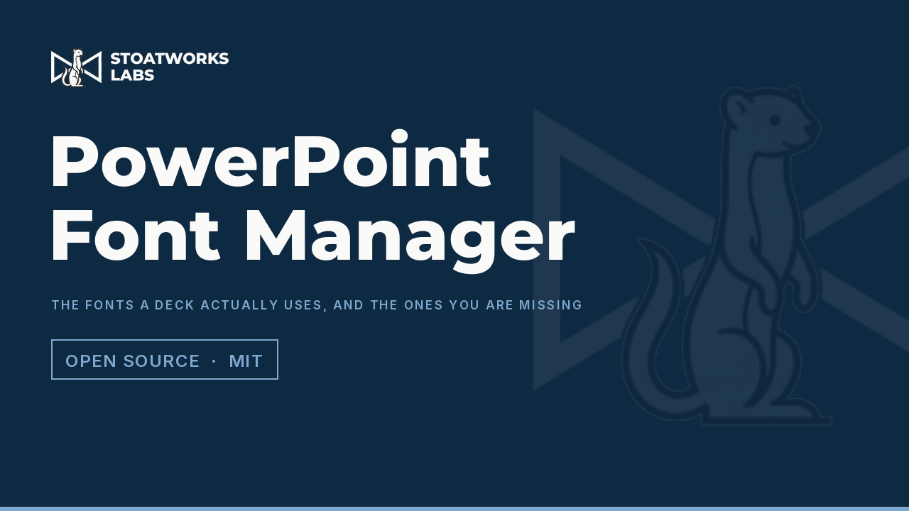 PowerPoint Font Manager — The fonts a deck actually uses, and the ones you are missing