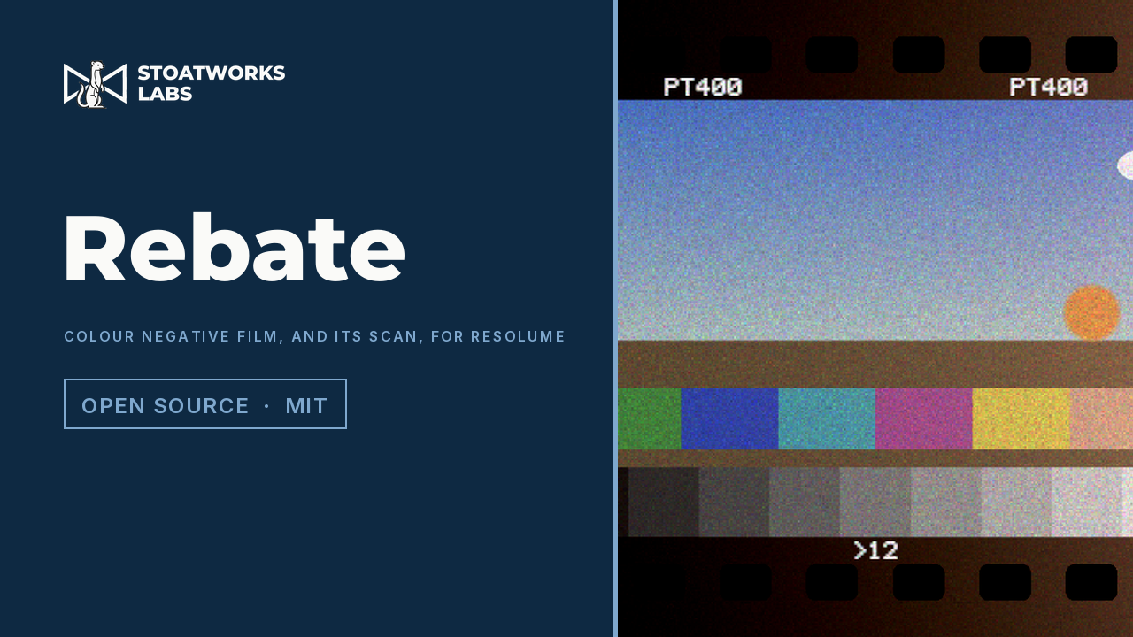 Rebate — Colour negative film, and its scan, for Resolume