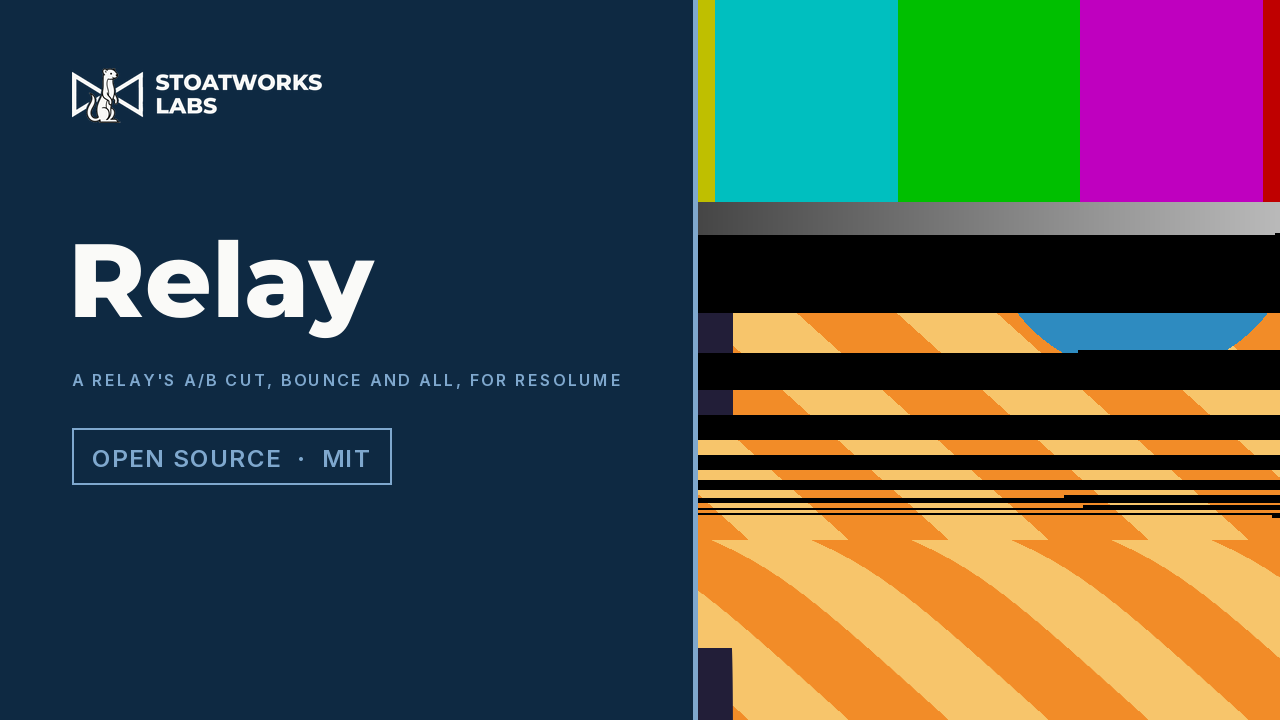 Relay — A relay's A/B cut, bounce and all, for Resolume
