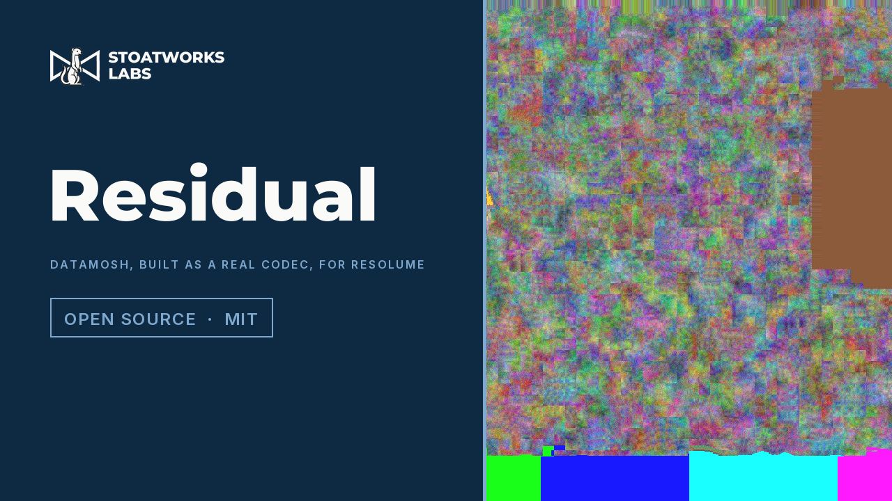 Residual — Datamosh, built as a real codec, for Resolume