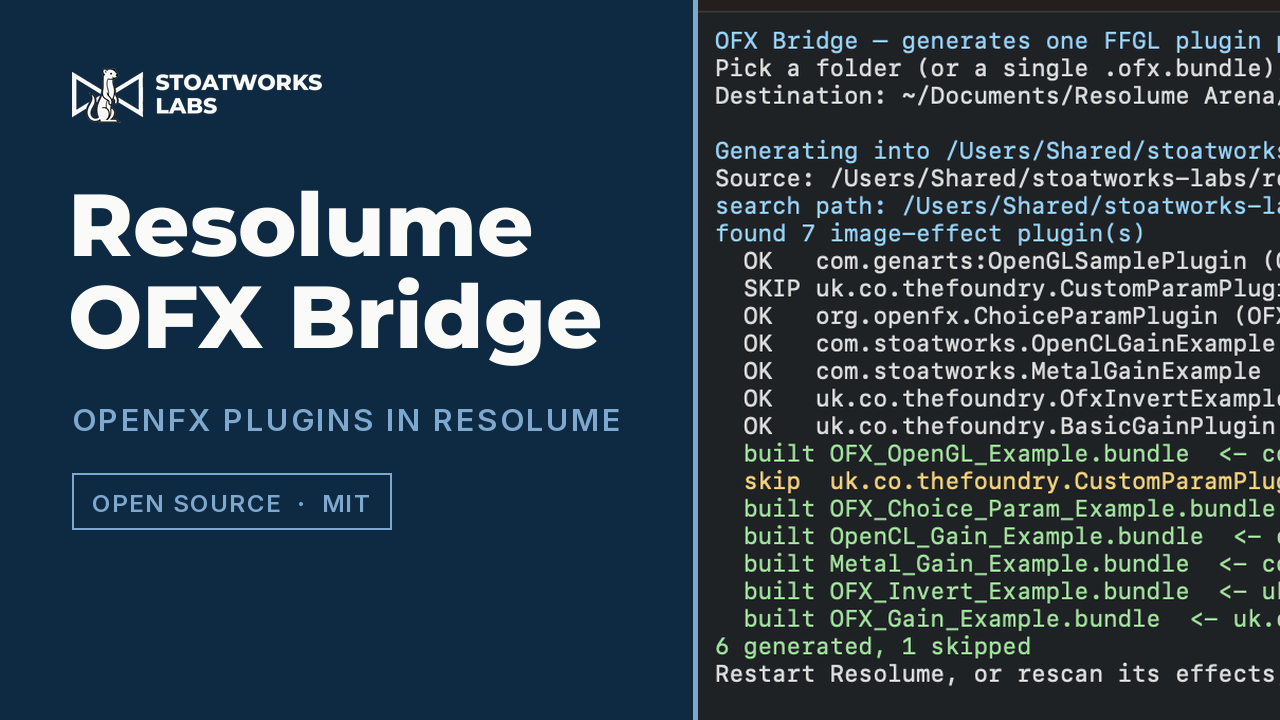 Resolume OFX Bridge — OpenFX plugins in Resolume