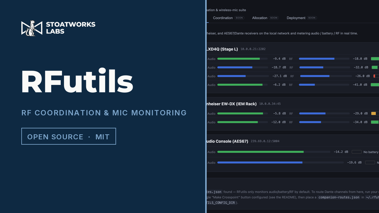 RFutils — RF coordination & mic monitoring
