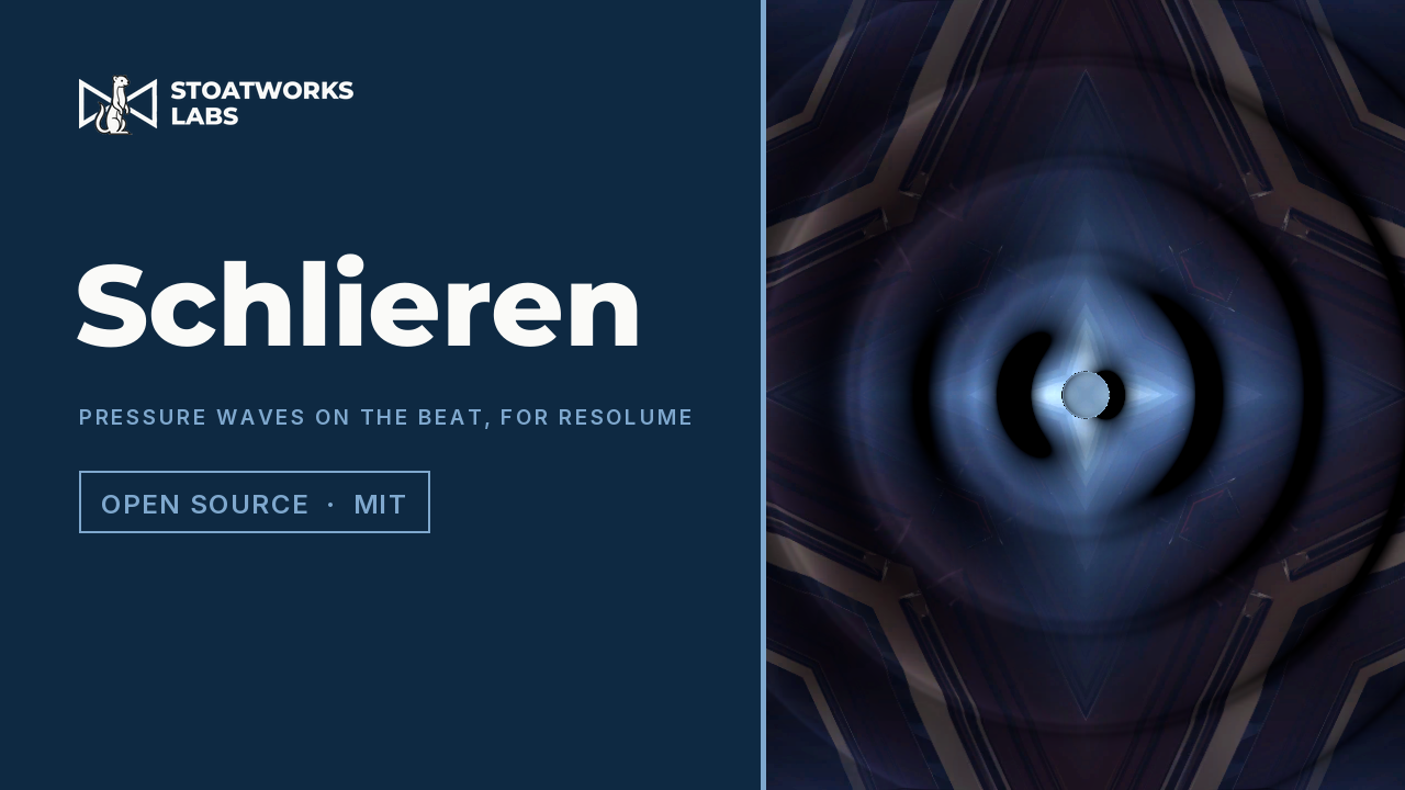 Schlieren — Pressure waves on the beat, for Resolume