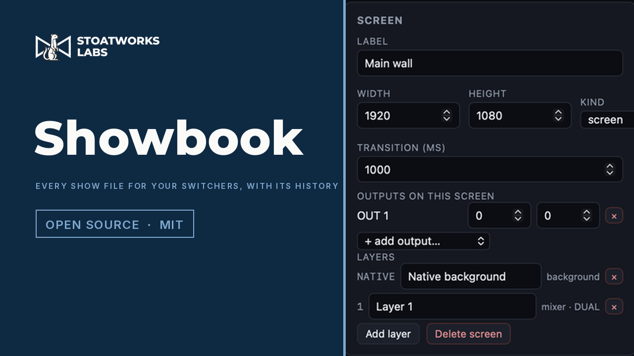 Showbook — Every show file for your switchers, with its history