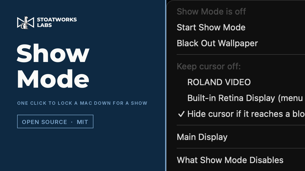 Show Mode — Stops your show Mac embarrassing you mid-show