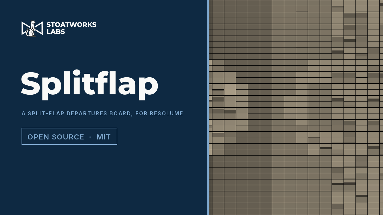 Splitflap — A split-flap departures board, for Resolume