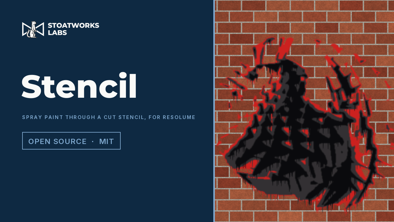 Stencil — Spray paint through a cut stencil, for Resolume