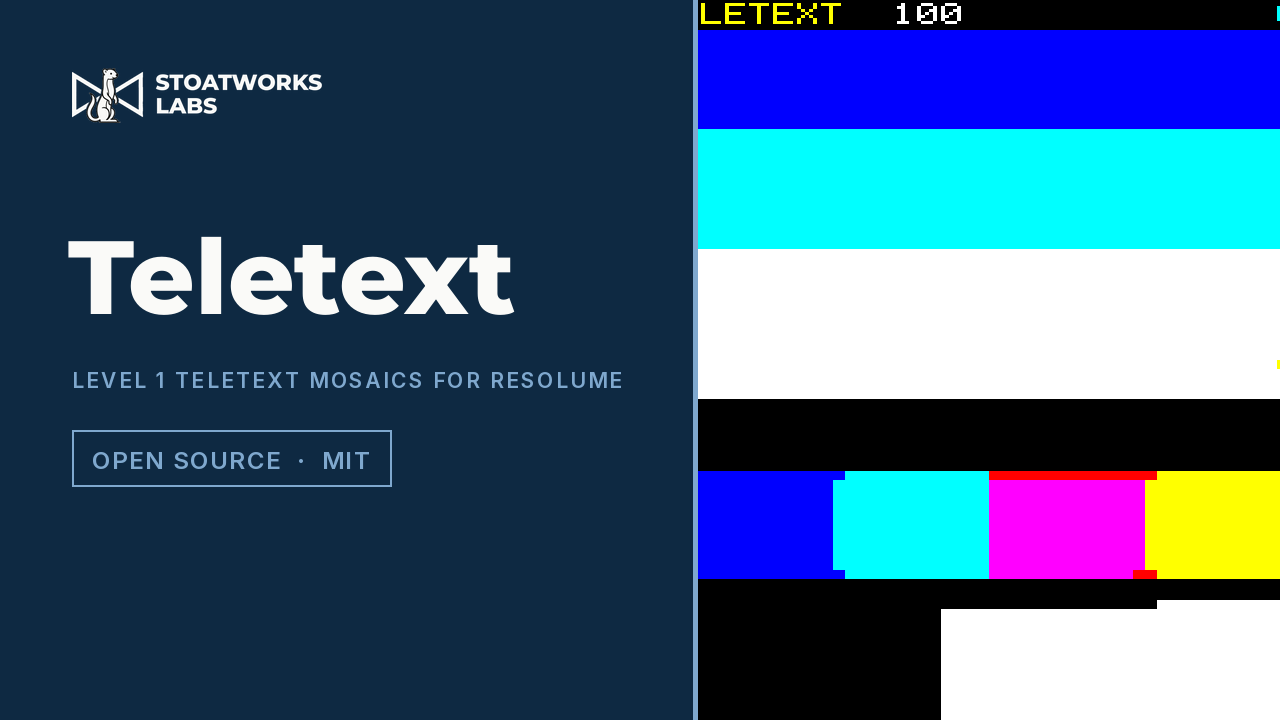 Teletext — Level 1 teletext mosaics for Resolume