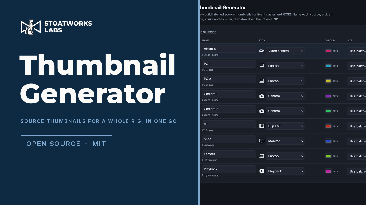 Thumbnail Generator — Source thumbnails for a whole rig, in one go