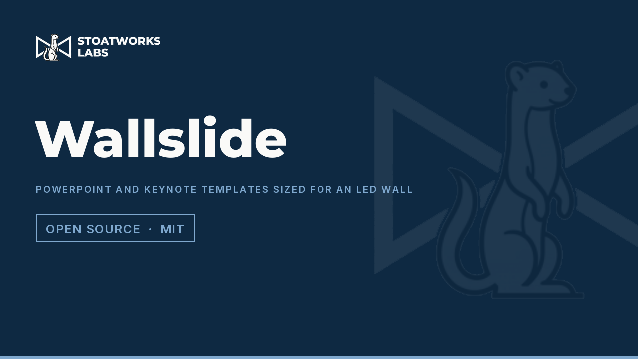 Wallslide — PowerPoint and Keynote templates sized for an LED wall